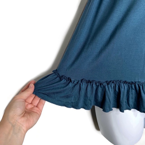 NWT INC International Concepts Blue Knit Ruffle Flounce Tank Top - Picture 3 of 10